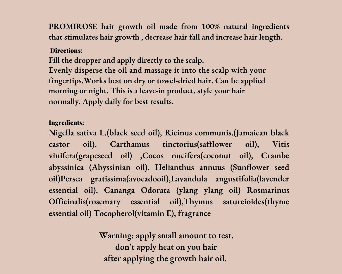 6 promirose hair growth oil
