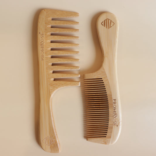 Bamboo wide and Fine Tooth Comb