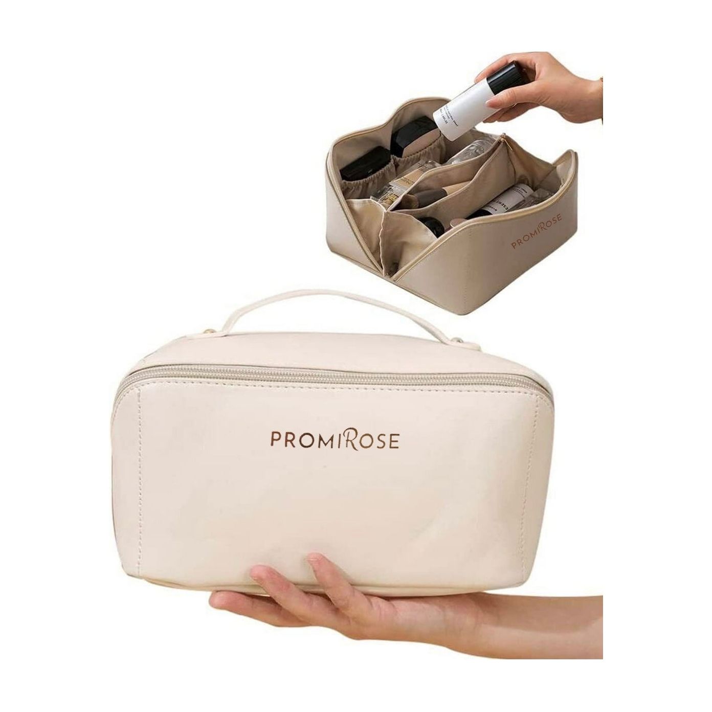 PROMIROSE Travel Cosmetics Zipper Bag