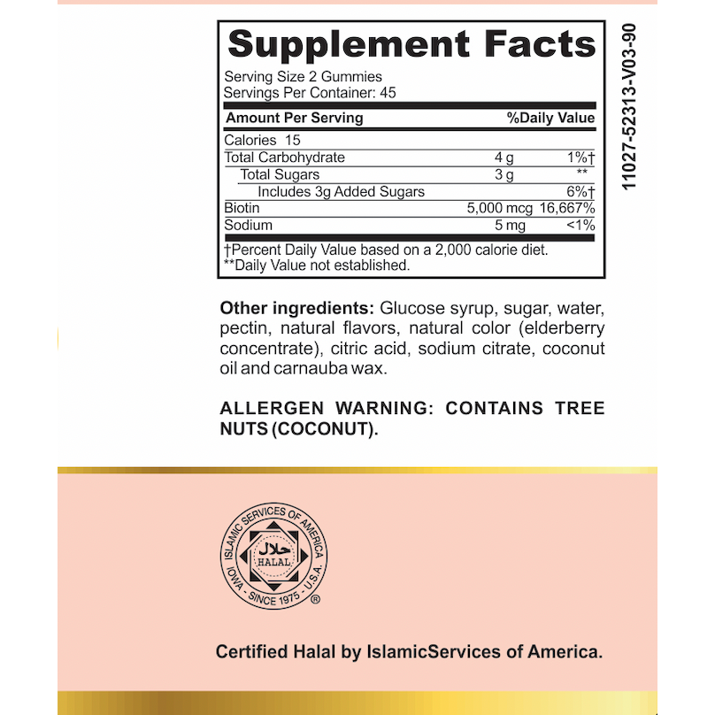 3 Hair Gummy Promirose Biotin course for (4.5 months)