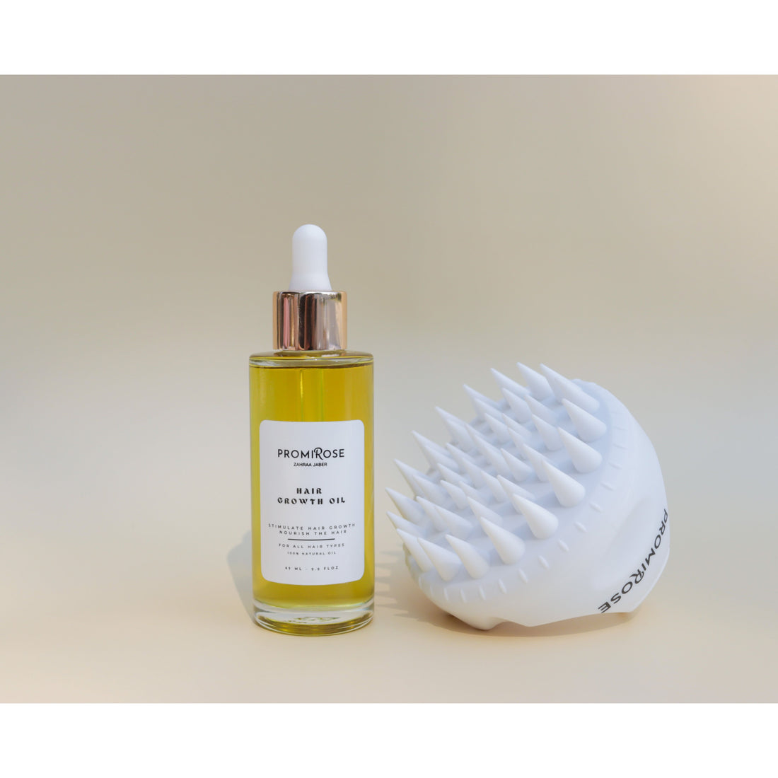 PROMIROSE Hair Growth Oil with silicone scalp brush